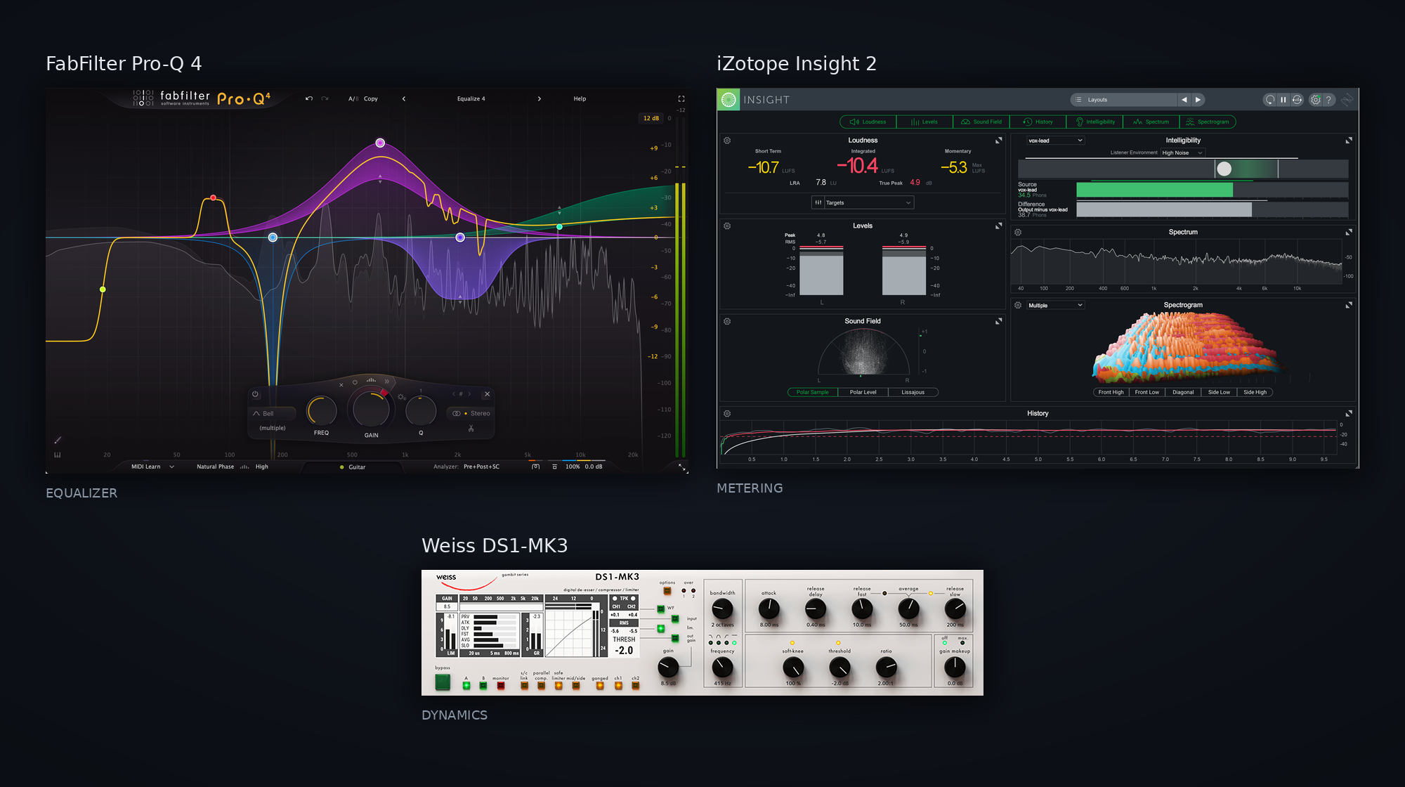 Auswahl der beim Mastering eingesetzten Audio-Plugins